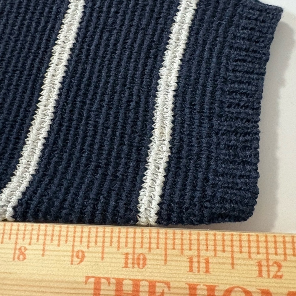 Liz Claiborne Classic Blue and White Striped Crew Neck Sweater. Cotton Blend. - Picture 6 of 9